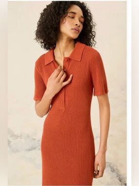 LUXELY
Open Stitch Midi Sweater Dress
